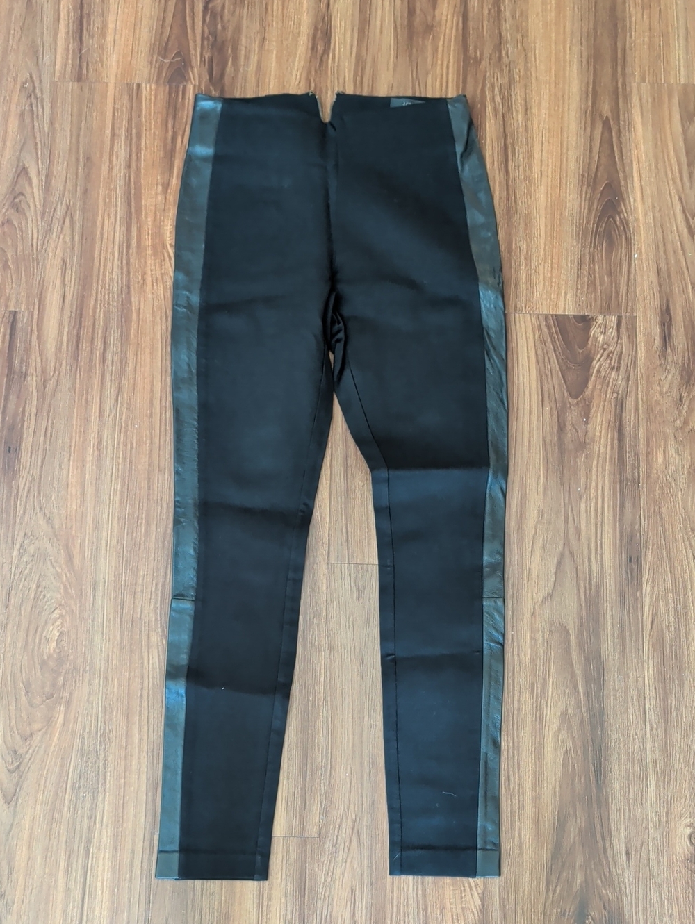 J. Crew Black Skinny Pants with Shiny Side Panels